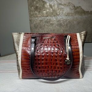 Brahmin Multicolor Crocodile-Embossed Tote